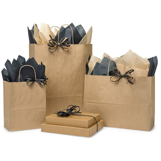 Brown Kraft Paper Shopping Bags: 25 Pack / Queen 16x6x19"