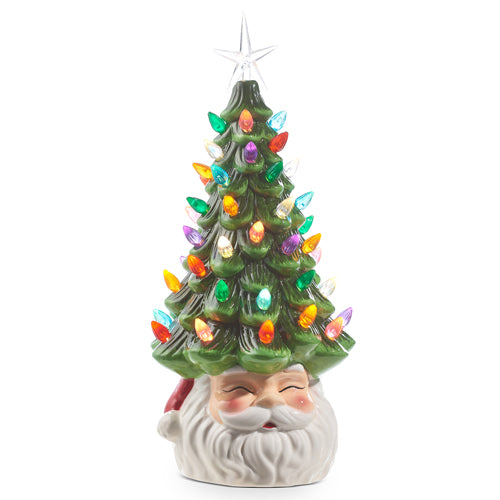 VINTAGE SANTA LIGHTED TREE