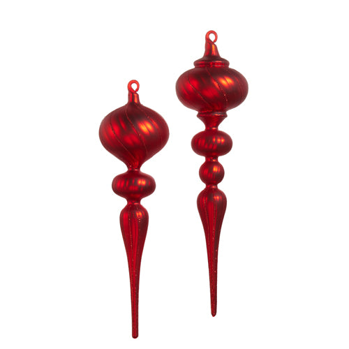 Matte Red Finial Ornament