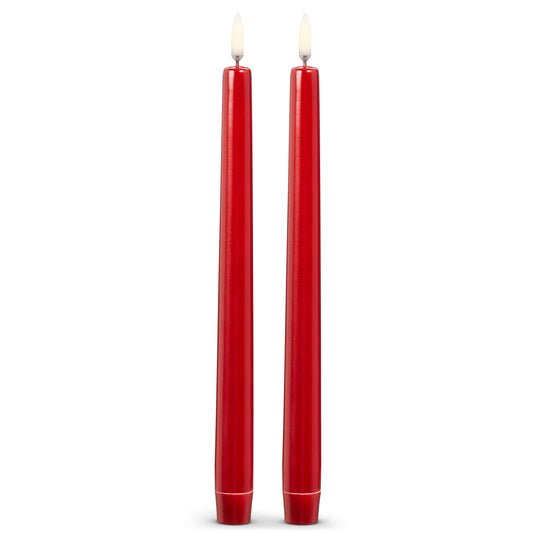 10" UYUNI METALLIC RED TAPER CANDLES (Set of 2)