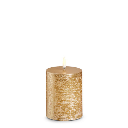 3" X 4" UYUNI RUSTIC GOLD PILLAR CANDLE