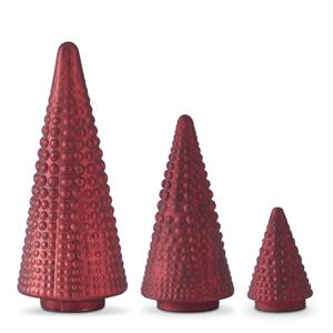 Red Mercury Glass Dot Embossed Christmas Tree