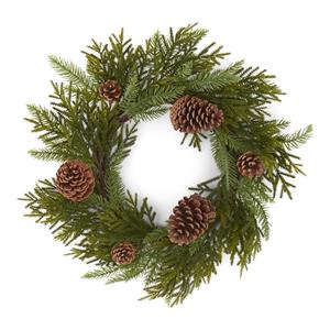 24 Inch Mixed Pine Wreath