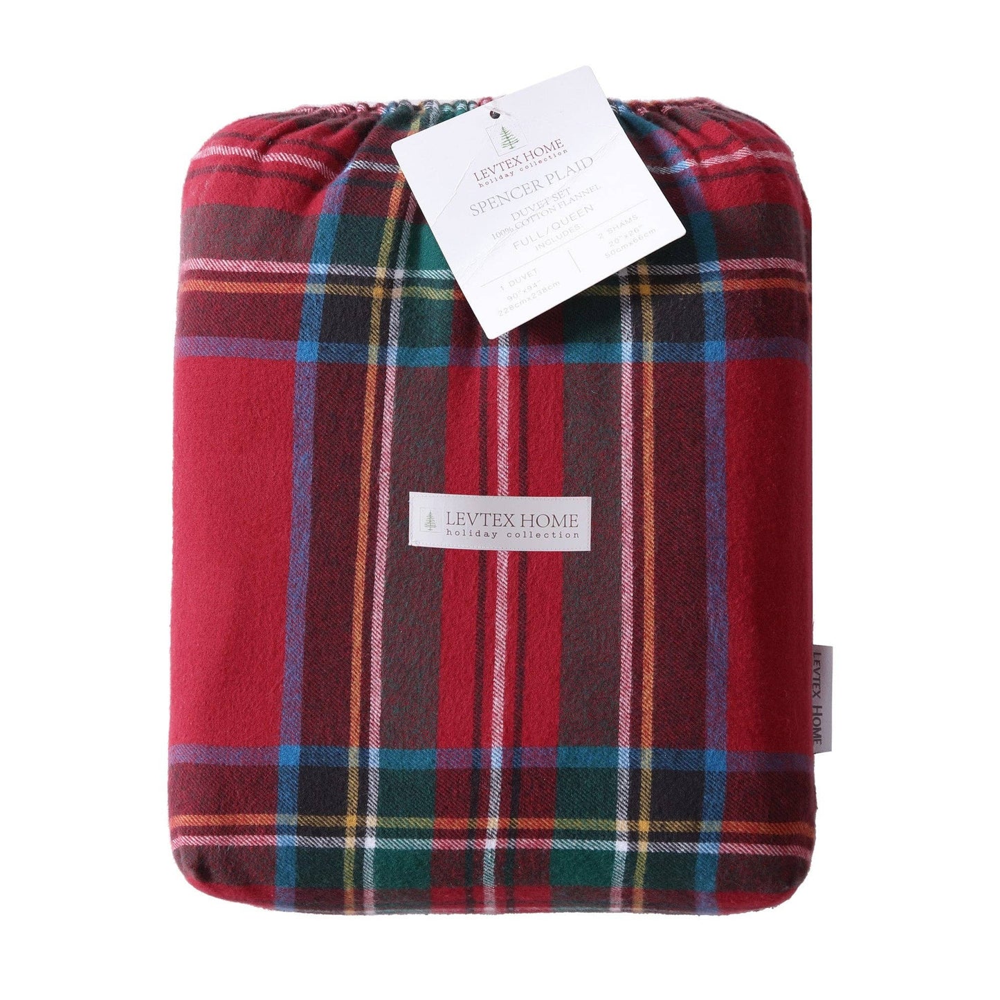 Spencer Plaid Flannel Duvet/Comforter Set: Comforter / King/Cal King / Red