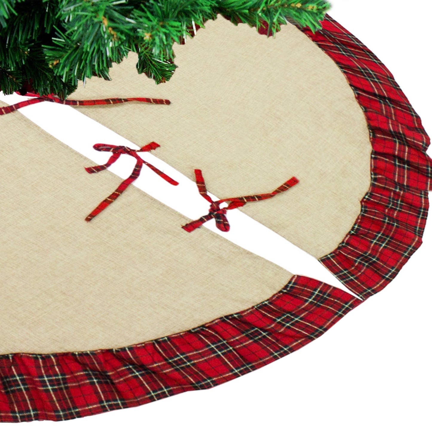 53" Classic Tartan Plaid Dazzle Christmas Tree Skirt