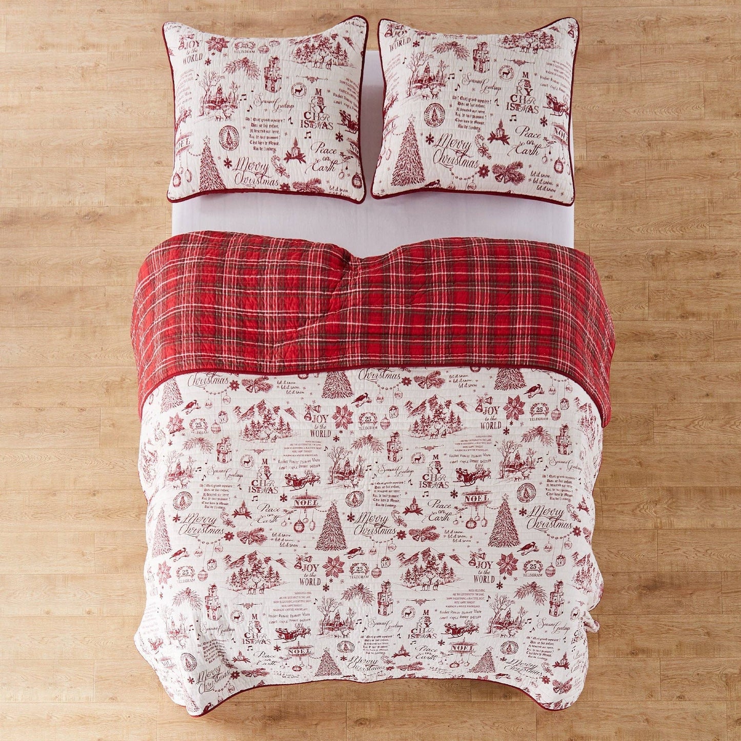 Yuletide Quilt Set: Twin/Twin XL / Red