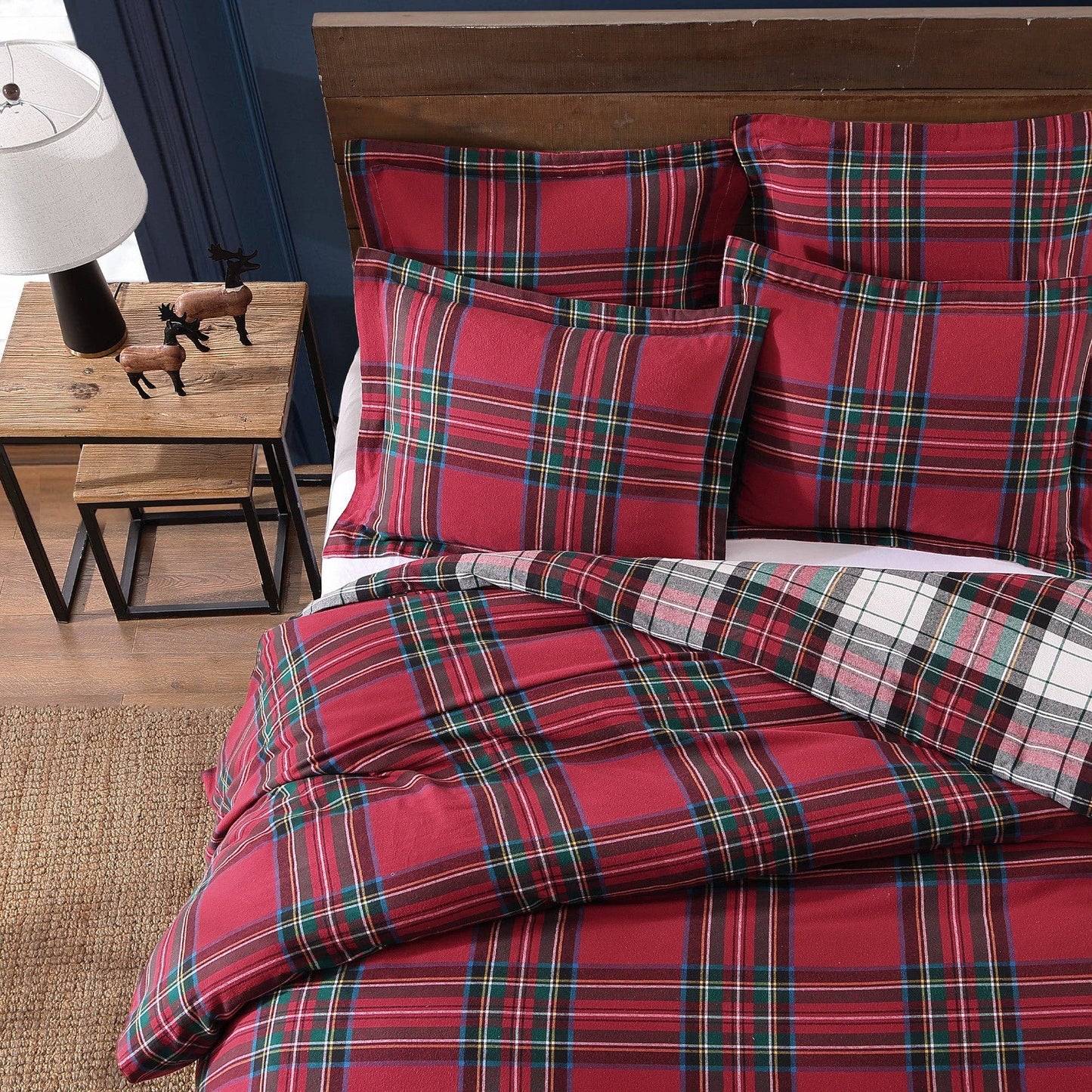 Spencer Plaid Flannel Duvet/Comforter Set: Comforter / Full/Queen / Red