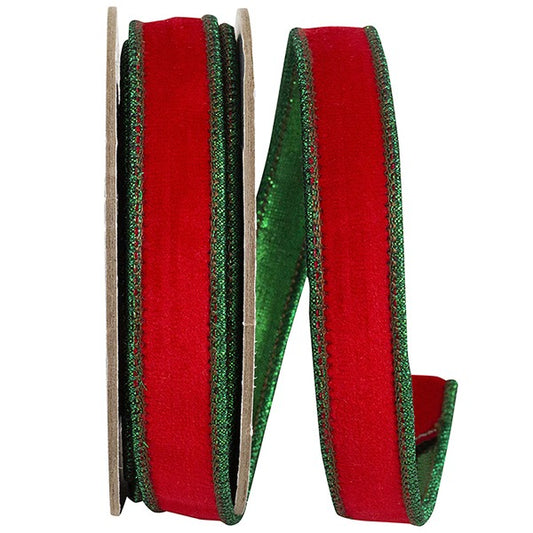 VELVET TOUCH DELUXE METALLIC GREEN DUPIONI BACKED WIRED EDGE