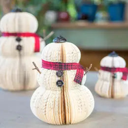 Book Page Snowman Christmas Decor