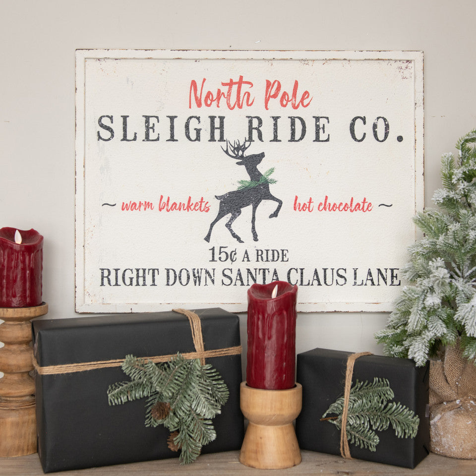 24" NORTH POLE SLEIGH RIDE SIGN