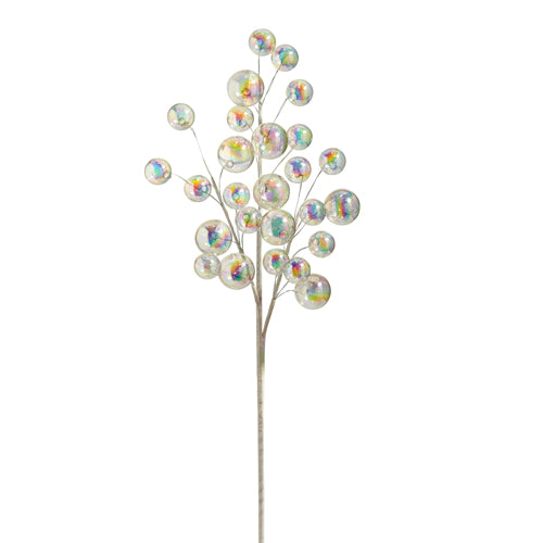 28" IRIDESCENT BALL ORNAMENT SPRAY