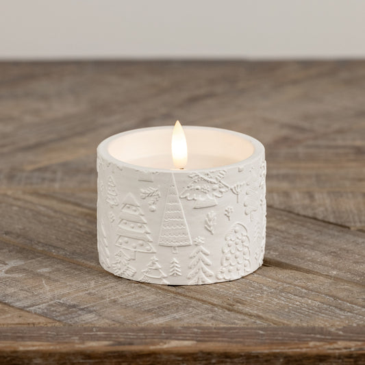 3D Flame Holiday Embossed Candle large