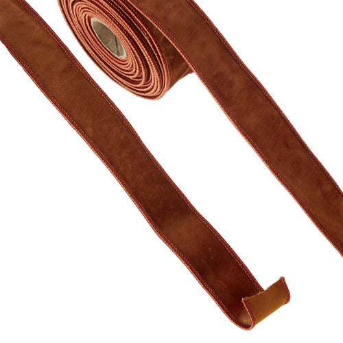 COPPER VELVET WIRED RIBBON