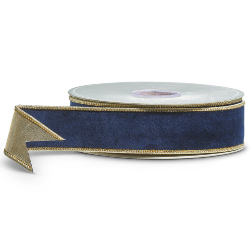 1.5" X 10 YDS BLUE VELVET RIBBON