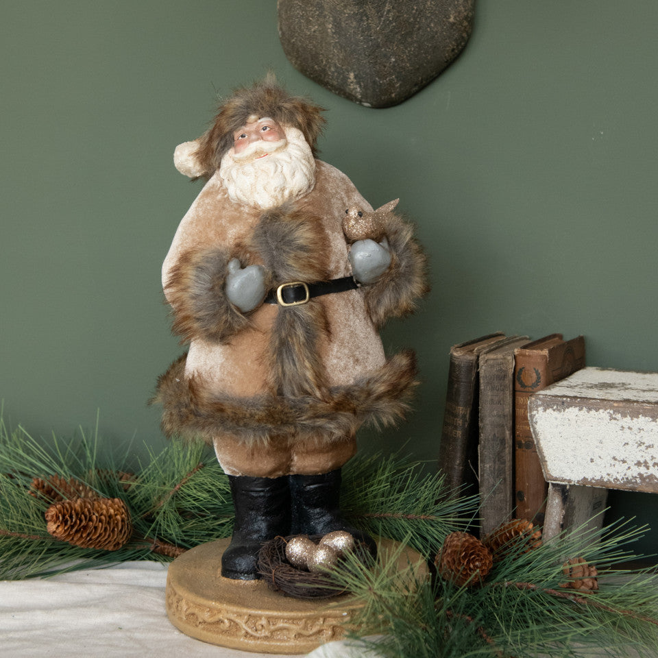 15" SANTA IN FUR COAT