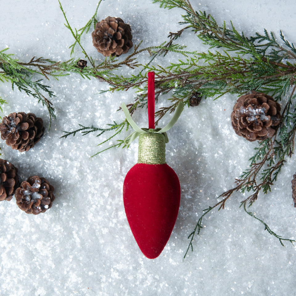 5.5" RED LIGHT BULB ORNAMENT