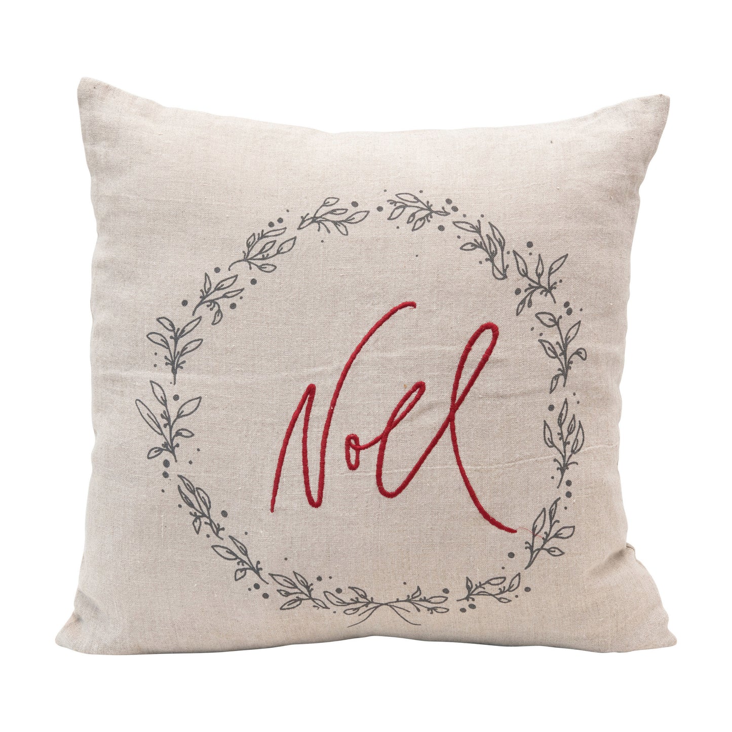 Noel Linen & Cotton Embroidered Pillow