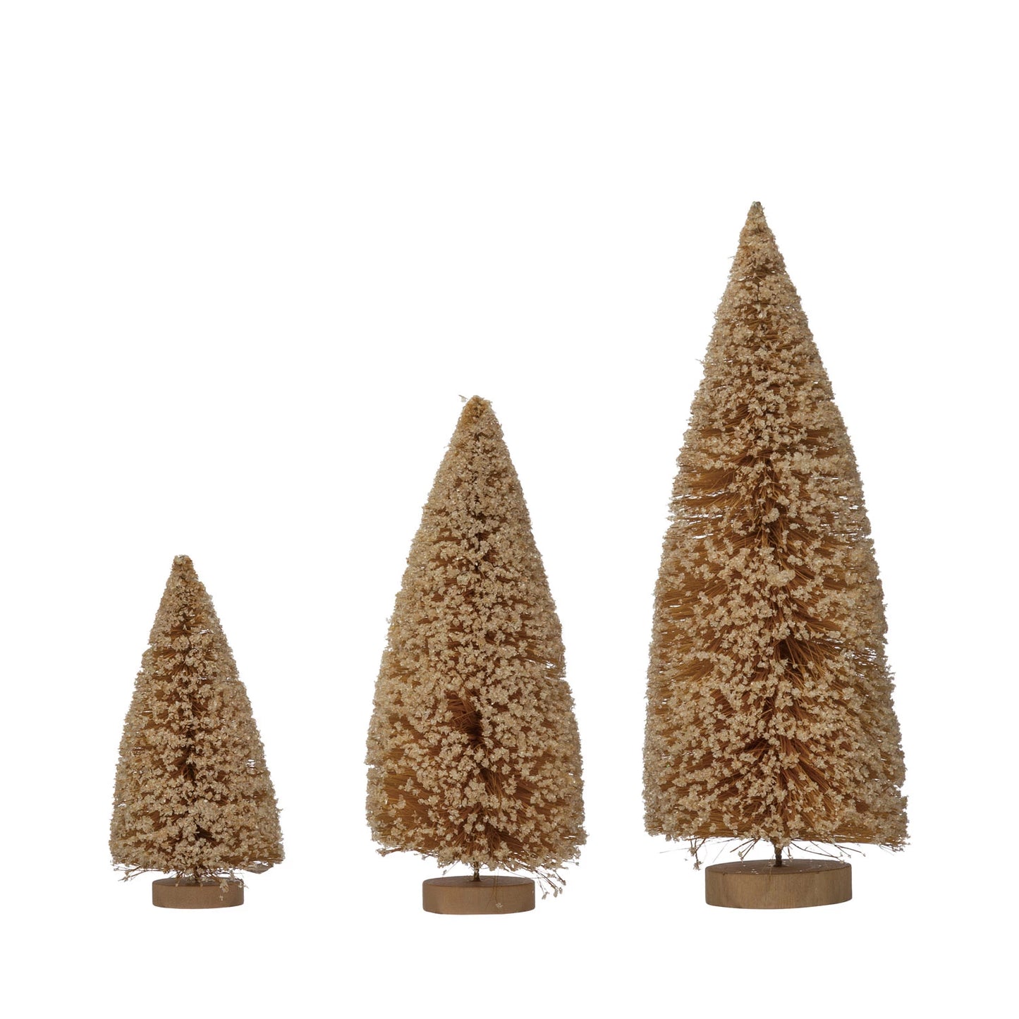 Sisal Bottle Brush Trees Set of 3