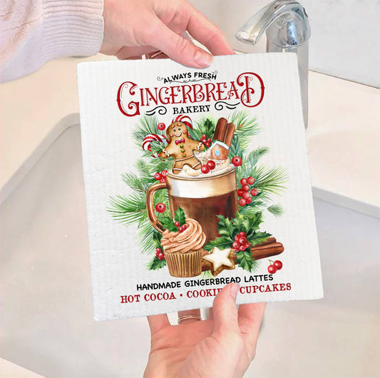 Christmas Gingerbread Latte SWEDISH DISH CLOTH