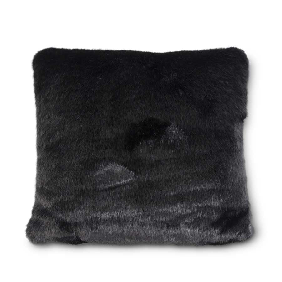 Black Faux Fur Pillow