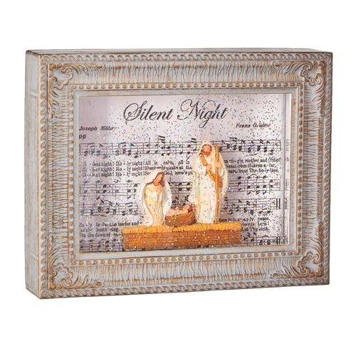 HOLY FAMILY MUSICAL LIGHTED WATER PICTURE FRAME