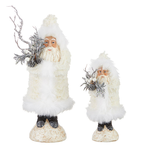 GLISTENING SANTAS WITH BRANCHES