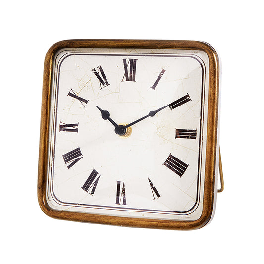 ANTIQUE GOLD SQUARE CLOCK