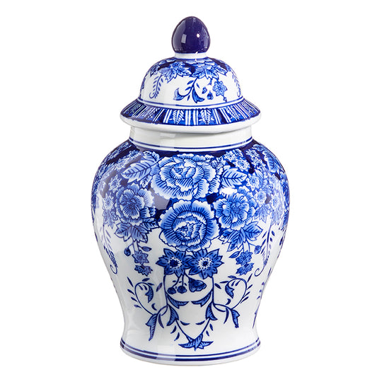 BLUE FLORAL GINGER JAR