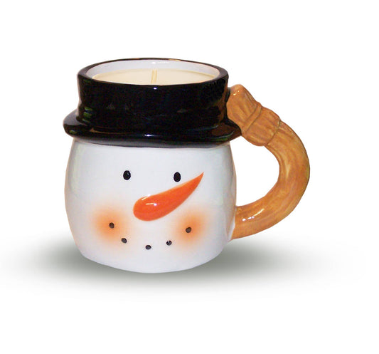 Frosty Snowman Mug Candle