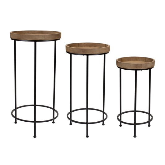 Wood and Iron Accent Table