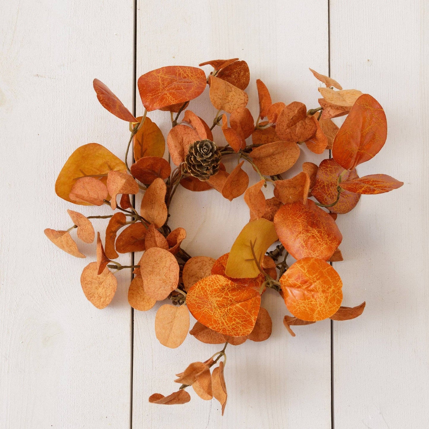 Candle Ring - Orange Eucalyptus And Mini Pinecones