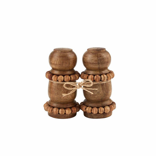 BEADED SALT & PEPPER SHAKER SET