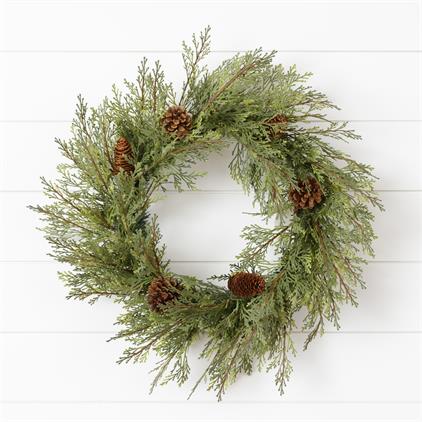 Cedar with Pinecones-Wreath