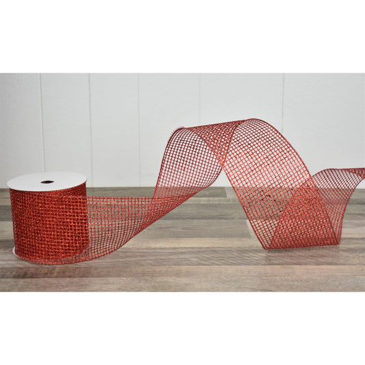 Red Sparkle Net Ribbon