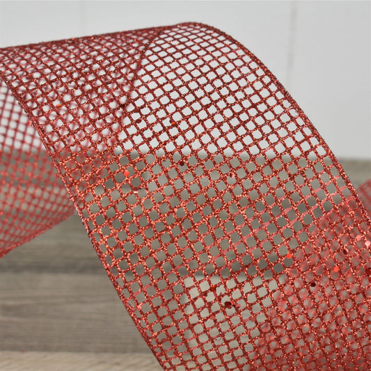 Red Sparkle Net Ribbon