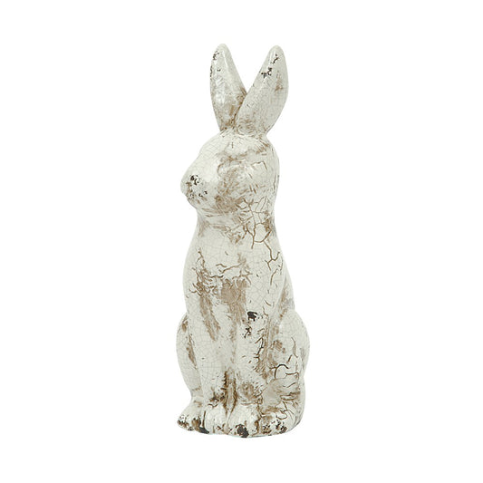 Ceramic Rabbit, Distressed Cream