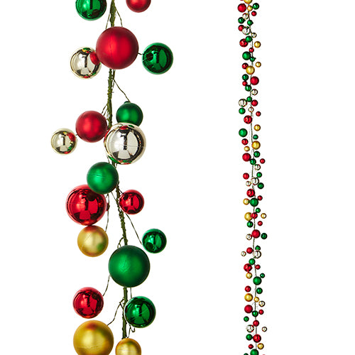 Red, Green and Gold Ball Garland