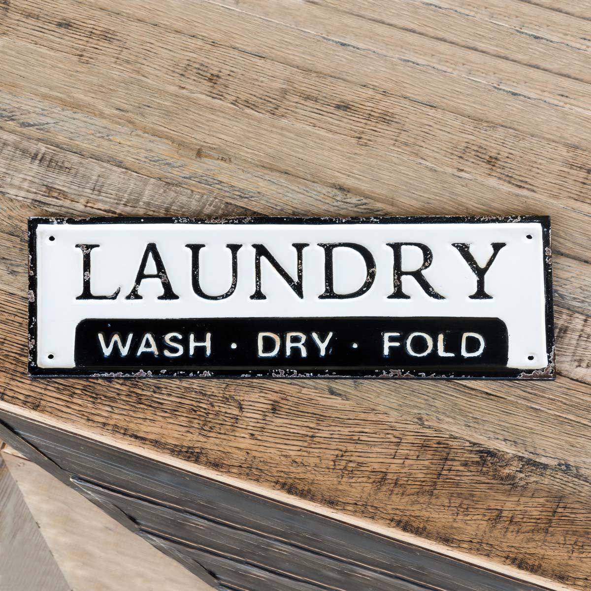 Metal Laundry Wash Dry Fold Sign