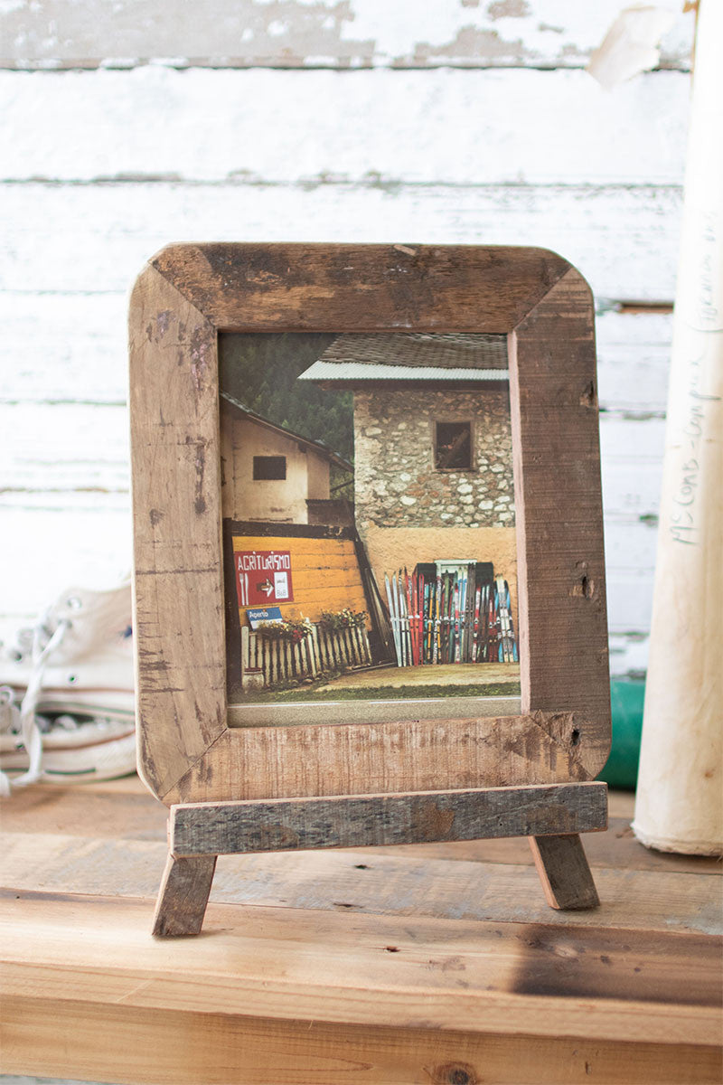 Recycled Wood Photo Frame on a Easel