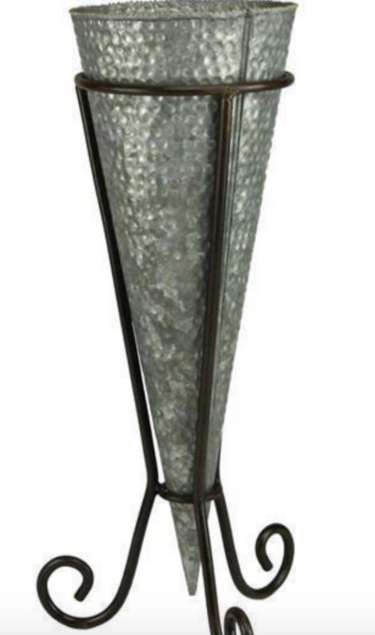 GALVANIZED HAMMERED VASE