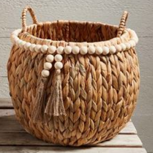 Water Hyacinth Bead Basket