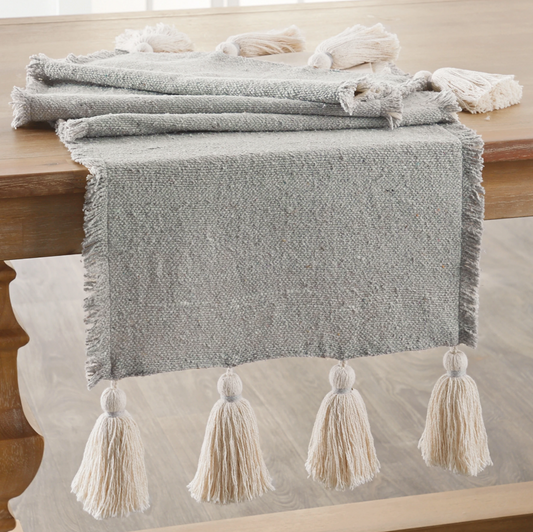 Poncha Grey Table Runner