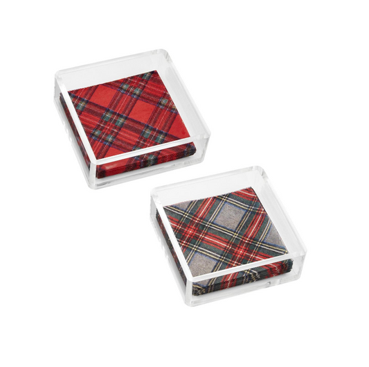 Tartan Napkin Caddy Set