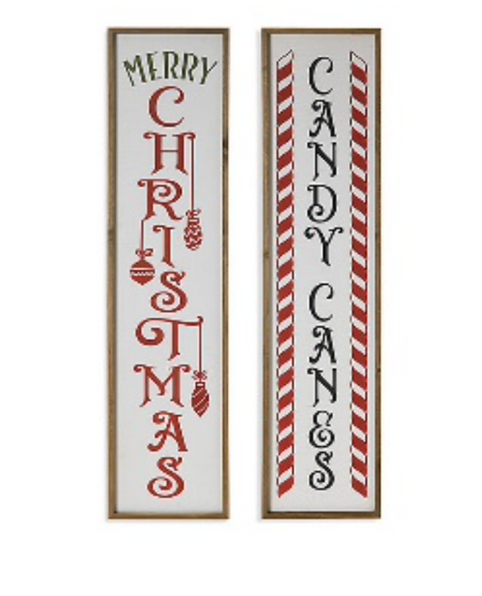 Wood Holiday Engraved Porch Sign