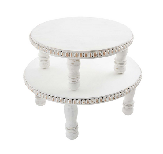 White Beaded Pedestal