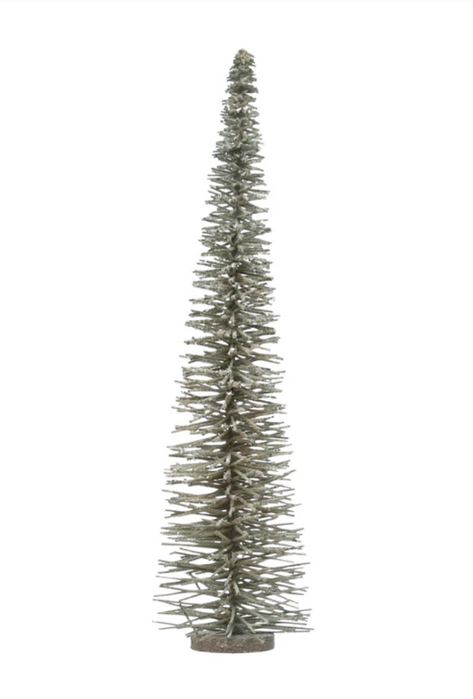 Bottle Brush Tree with Glitter on Base