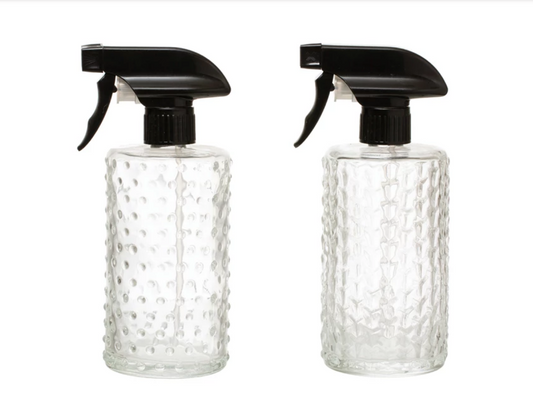 Embossed Glass Spray Bottle