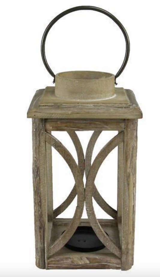 Natural Square Wood Lantern