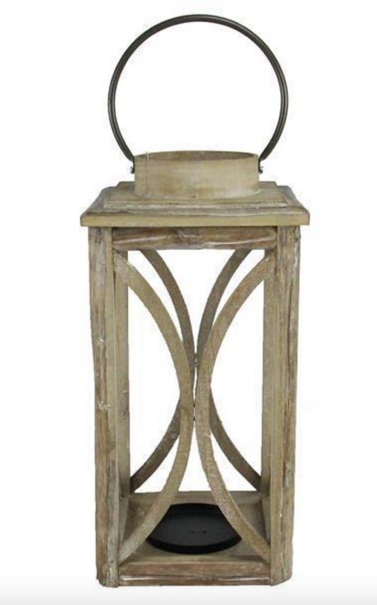 Natural Square Wood Lantern