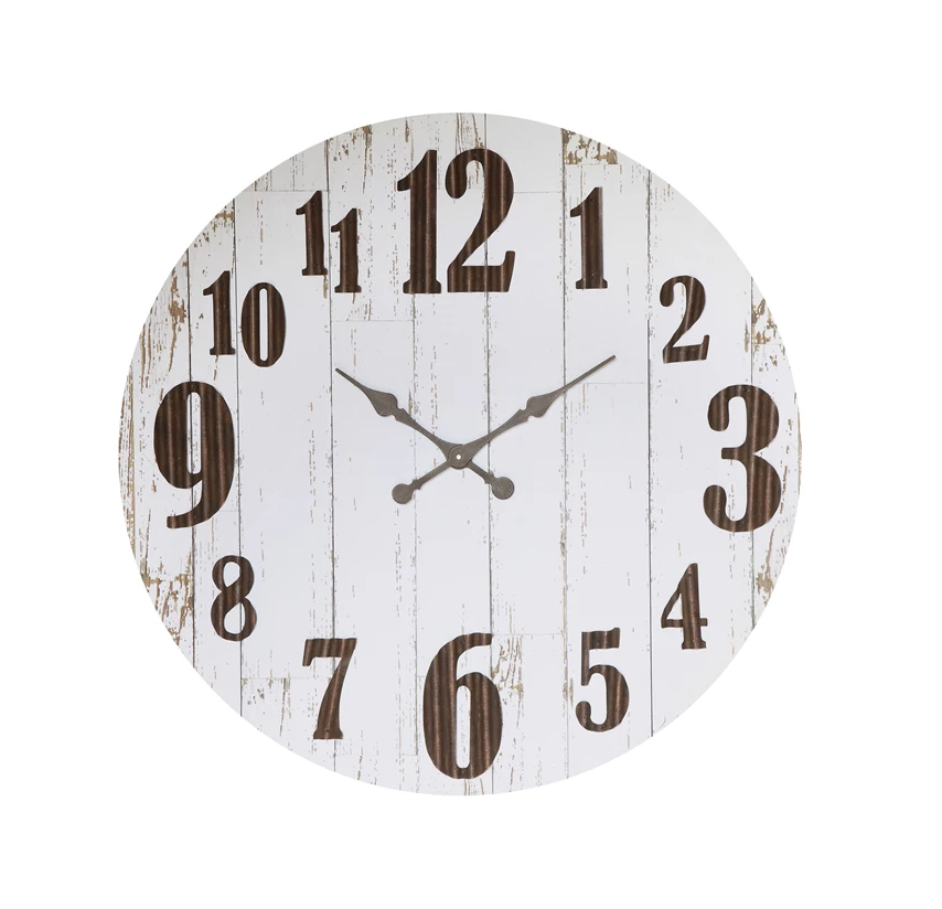 Round Wood and Metal Clock